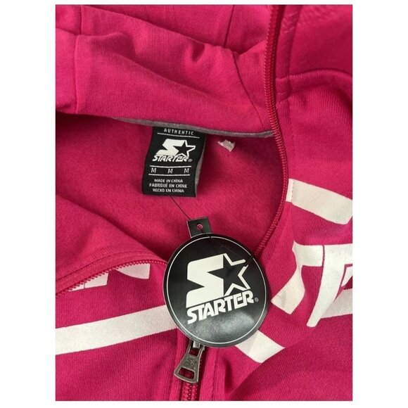 Starter Kids Authentic Medium Pink Hoodie Jacket 60% Cotton & 40% Polyester With - Picture 3 of 5